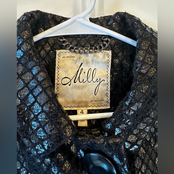 Vintage Milly of New York Black Peacoat Size 4 - Picture 3 of 5